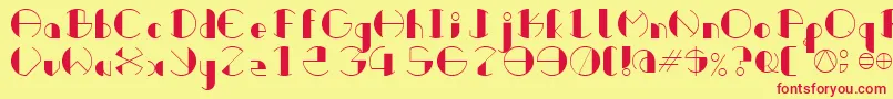 Retrocircular Font – Red Fonts on Yellow Background