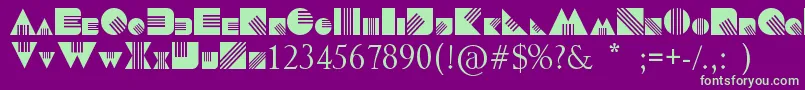 Шрифт Vuur – зелёные шрифты на фиолетовом фоне