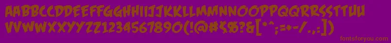 Fonte FofbbReg – fontes marrons em um fundo roxo