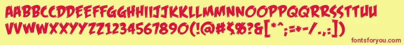 FofbbReg Font – Red Fonts on Yellow Background
