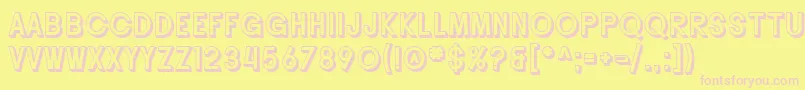 SfButtacupLetteringShaded Font – Pink Fonts on Yellow Background