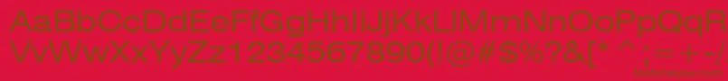 Swiss721ExtendedBt Font – Brown Fonts on Red Background