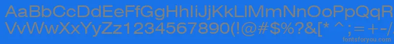 Swiss721ExtendedBt Font – Gray Fonts on Blue Background