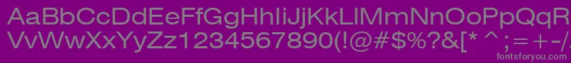 Swiss721ExtendedBt-Schriftart – Graue Schriften auf violettem Hintergrund