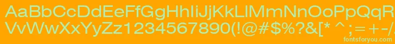 Swiss721ExtendedBt Font – Green Fonts on Orange Background
