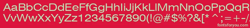 Czcionka Swiss721ExtendedBt – zielone czcionki na czerwonym tle