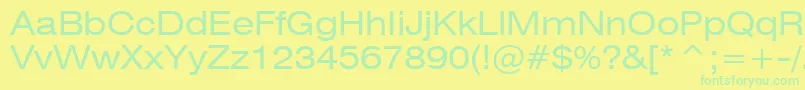 Swiss721ExtendedBt-fontti – vihreät fontit keltaisella taustalla