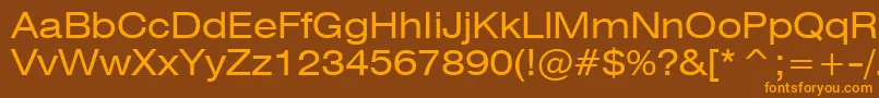 Swiss721ExtendedBt Font – Orange Fonts on Brown Background