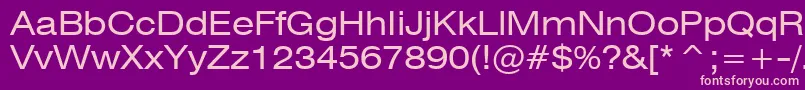 Swiss721ExtendedBt Font – Pink Fonts on Purple Background