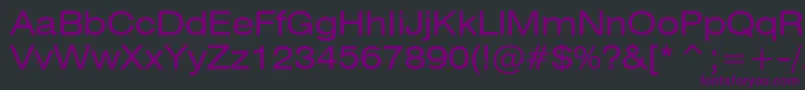 Swiss721ExtendedBt Font – Purple Fonts on Black Background