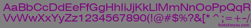 Swiss721ExtendedBt Font – Purple Fonts on Gray Background