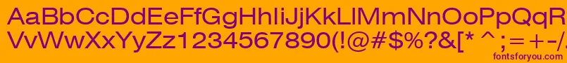 Swiss721ExtendedBt Font – Purple Fonts on Orange Background