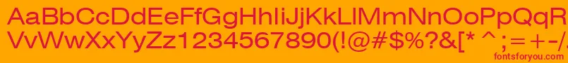Swiss721ExtendedBt Font – Red Fonts on Orange Background