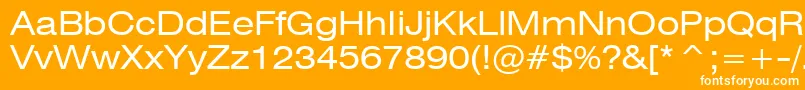 Swiss721ExtendedBt Font – White Fonts on Orange Background