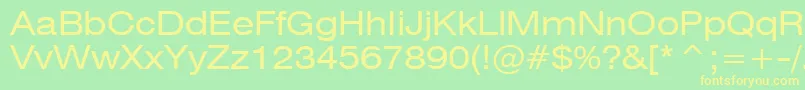 Swiss721ExtendedBt Font – Yellow Fonts on Green Background