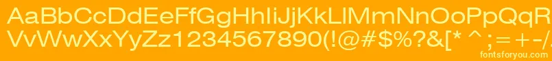 Swiss721ExtendedBt Font – Yellow Fonts on Orange Background
