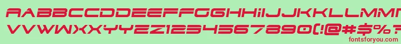 Шрифт Dodger3semital – красные шрифты на зелёном фоне