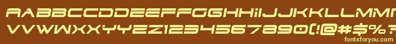 Dodger3semital-fontti – keltaiset fontit ruskealla taustalla