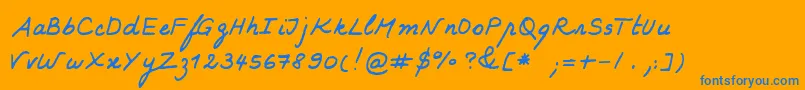 Karine Font – Blue Fonts on Orange Background