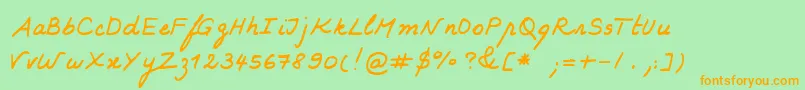 Karine Font – Orange Fonts on Green Background