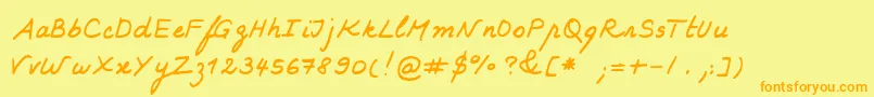 Karine Font – Orange Fonts on Yellow Background