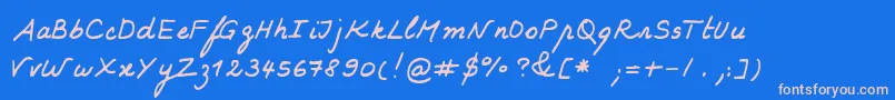 Karine Font – Pink Fonts on Blue Background