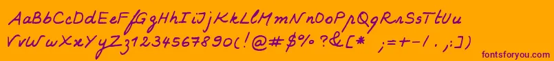 Karine Font – Purple Fonts on Orange Background
