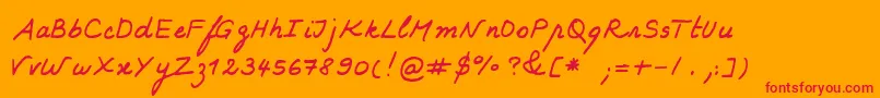 Więcej informacji o czcionce Karine Czcionka Karine – czerwone czcionki na pomarańczowym tle