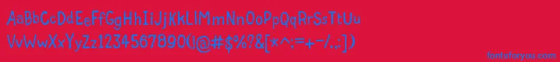 GrumbleOt Font – Blue Fonts on Red Background