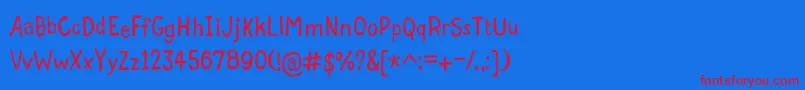 GrumbleOt Font – Red Fonts on Blue Background