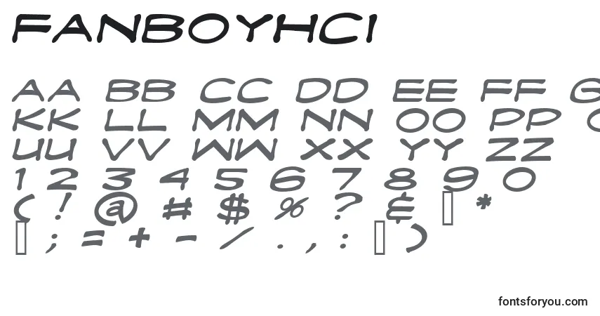 Schriftart Fanboyhci – Alphabet, Zahlen, spezielle Symbole