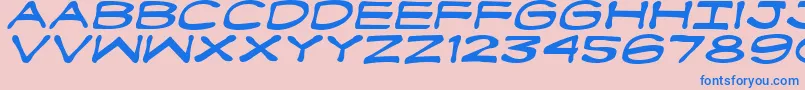 Fanboyhci Font – Blue Fonts on Pink Background