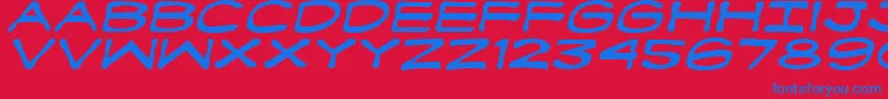 Fanboyhci Font – Blue Fonts on Red Background