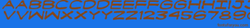 Fanboyhci Font – Brown Fonts on Blue Background