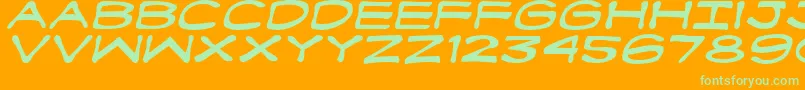 Fanboyhci-Schriftart – Grüne Schriften auf orangefarbenem Hintergrund