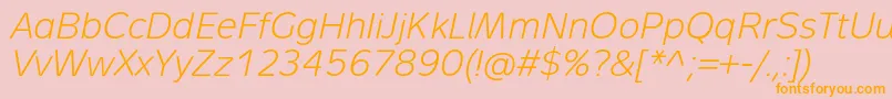 Шрифт MetronLightProItalic – оранжевые шрифты на розовом фоне