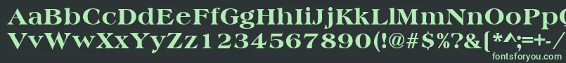 フォントHeritageExtraBold – 黒い背景に緑の文字
