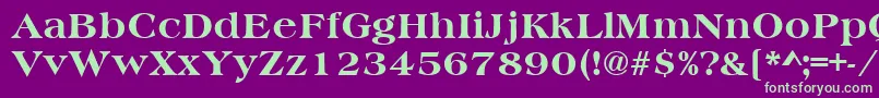 HeritageExtraBold Font – Green Fonts on Purple Background