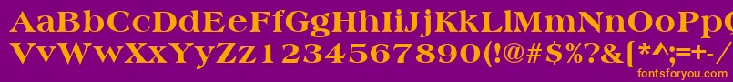 HeritageExtraBold Font – Orange Fonts on Purple Background