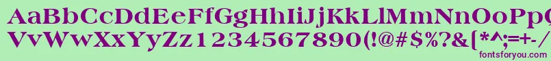 HeritageExtraBold Font – Purple Fonts on Green Background