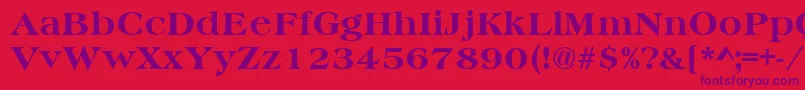 HeritageExtraBold Font – Purple Fonts on Red Background