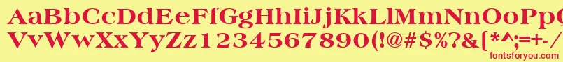 HeritageExtraBold Font – Red Fonts on Yellow Background