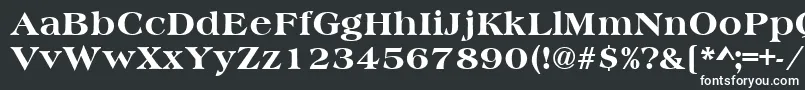 フォントHeritageExtraBold – 黒い背景に白い文字