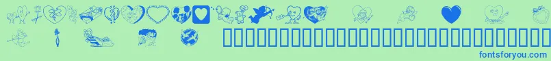 LuvyaBabe Font – Blue Fonts on Green Background