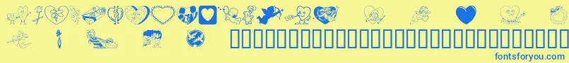 Saiba mais sobre a fonte LuvyaBabe Fonte LuvyaBabe – fontes azuis em um fundo amarelo