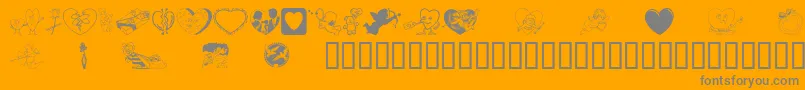 フォントLuvyaBabe – オレンジの背景に灰色の文字