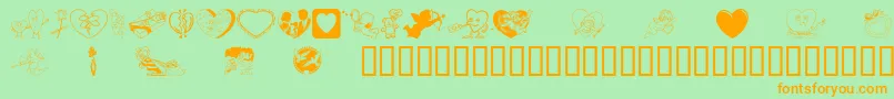 fuente LuvyaBabe – Fuentes Naranjas Sobre Fondo Verde