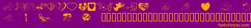 fuente LuvyaBabe – Fuentes Naranjas Sobre Fondo Morado
