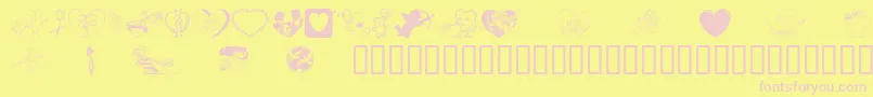 フォントLuvyaBabe – ピンクのフォント、黄色の背景
