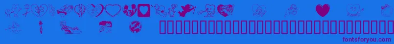 LuvyaBabe-Schriftart – Violette Schriften auf blauem Hintergrund